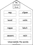 Search result: 'My School Book, A Printable Book: Word Unscrambles'