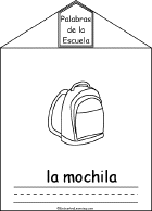 Search result: 'School Words Book in Spanish, A Printable Book: Mochila/Backpack'