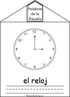 Search result: 'School Words Book in Spanish, A Printable Book: Reloj/Clock'