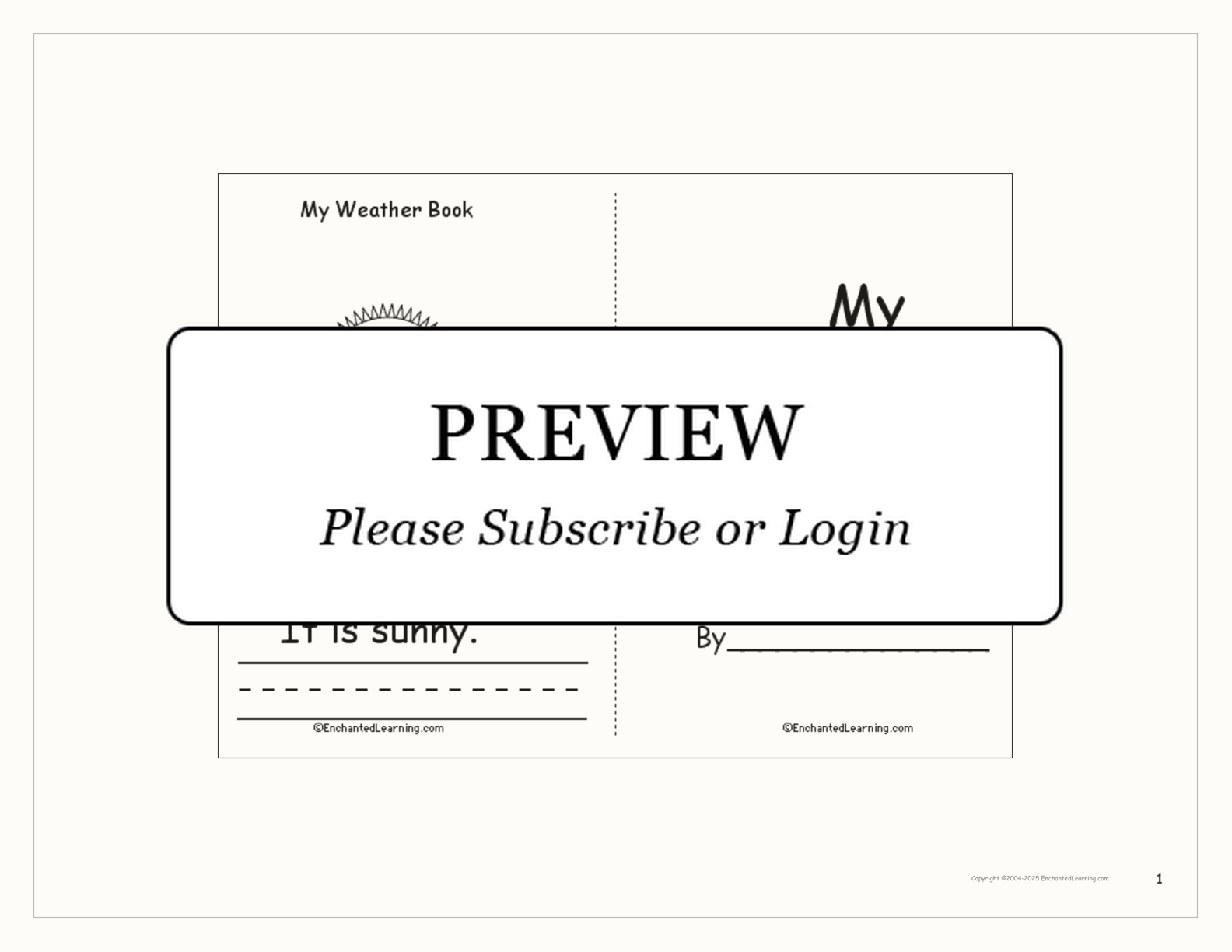 My Weather Book interactive printout page 1