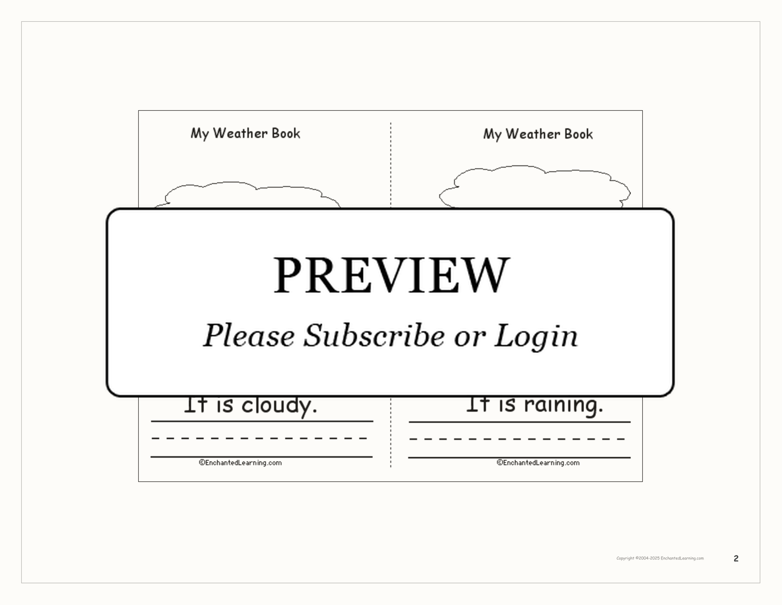 My Weather Book interactive printout page 2