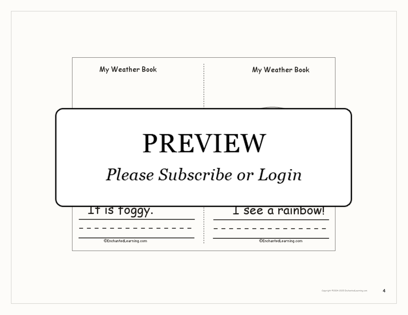 My Weather Book interactive printout page 4