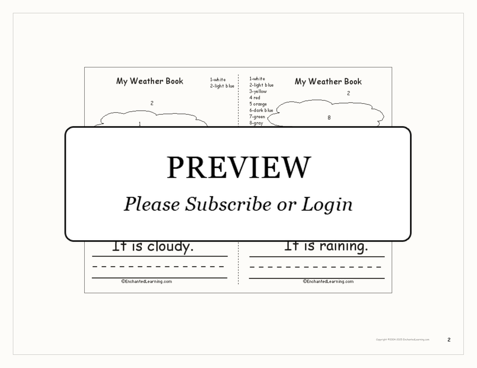 Weather Color-by-Number Book interactive worksheet page 2