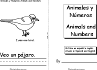 Search result: 'Animales Y N&#250;meros Book, A Printable Bilingual Book: Cover, 1 Bird'