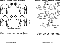 Search result: 'Animales Y N&#250;meros Book, A Printable Bilingual Book: 4 Camels, 5 Lions'