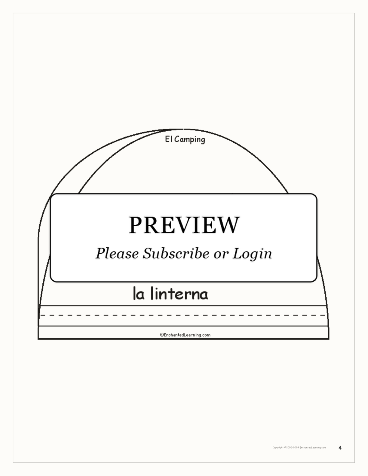 El Camping - Spanish Printable Book interactive worksheet page 4