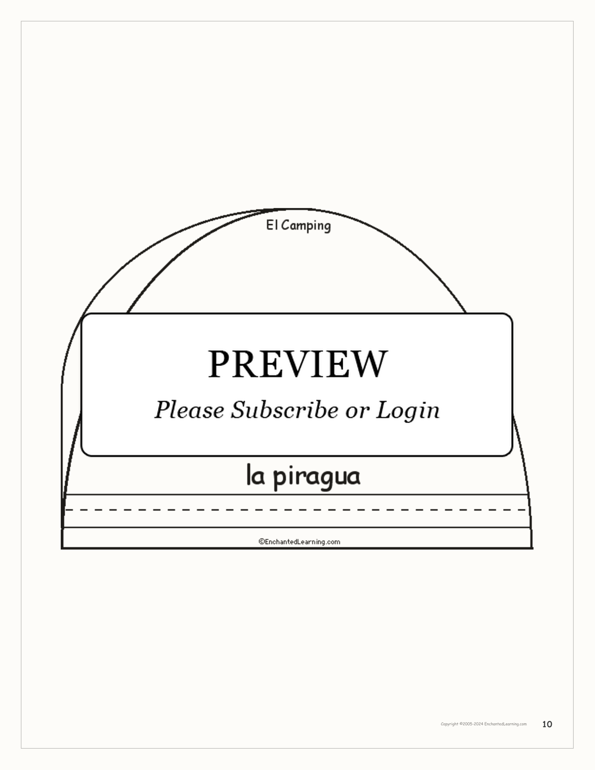 El Camping - Spanish Printable Book interactive worksheet page 10
