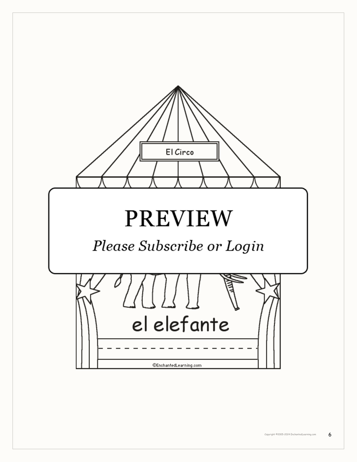 El Circo: Circus Words in Spanish - Printable Book interactive worksheet page 6