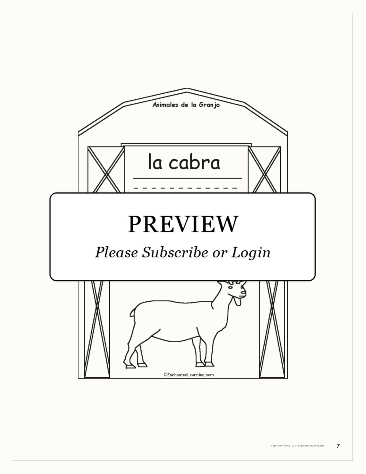 Animales de la Granja Book interactive printout page 7