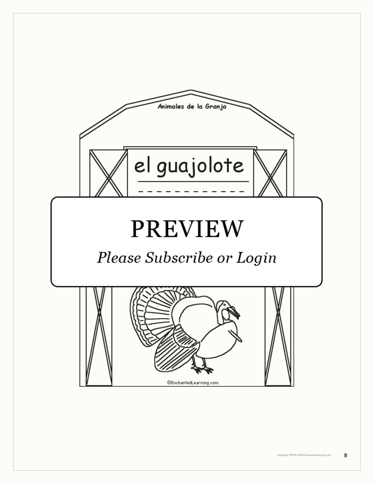 Animales de la Granja Book interactive printout page 8