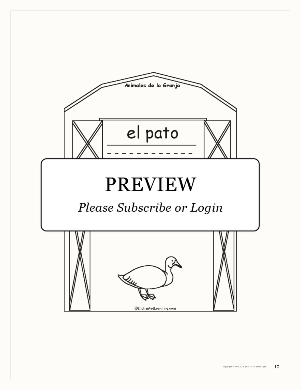 Animales de la Granja Book interactive printout page 10