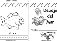 Search result: 'Debajo del Mar/Under the Sea Book, A Printable Book in Spanish: Cover, Pez/Fish'