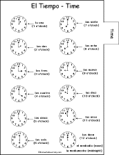 Search result: 'Spanish Word Book to Print: Telling Time'