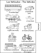 Search result: 'Spanish Word Book #2 to Print: Vehicles/Los Veh&#237;culos Page'