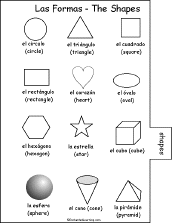 Search result: 'Spanish Word Book #2 to Print: Shapes/Las Formas Page'