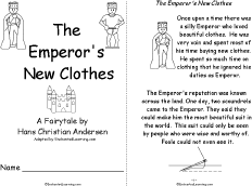 Search result: 'The Emperor's New Clothes, A Printable Book: Cover, The Beginning'