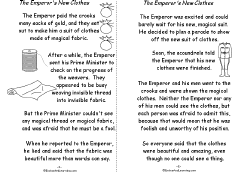 Search result: 'The Emperor's New Clothes, A Printable Book: The Middle'