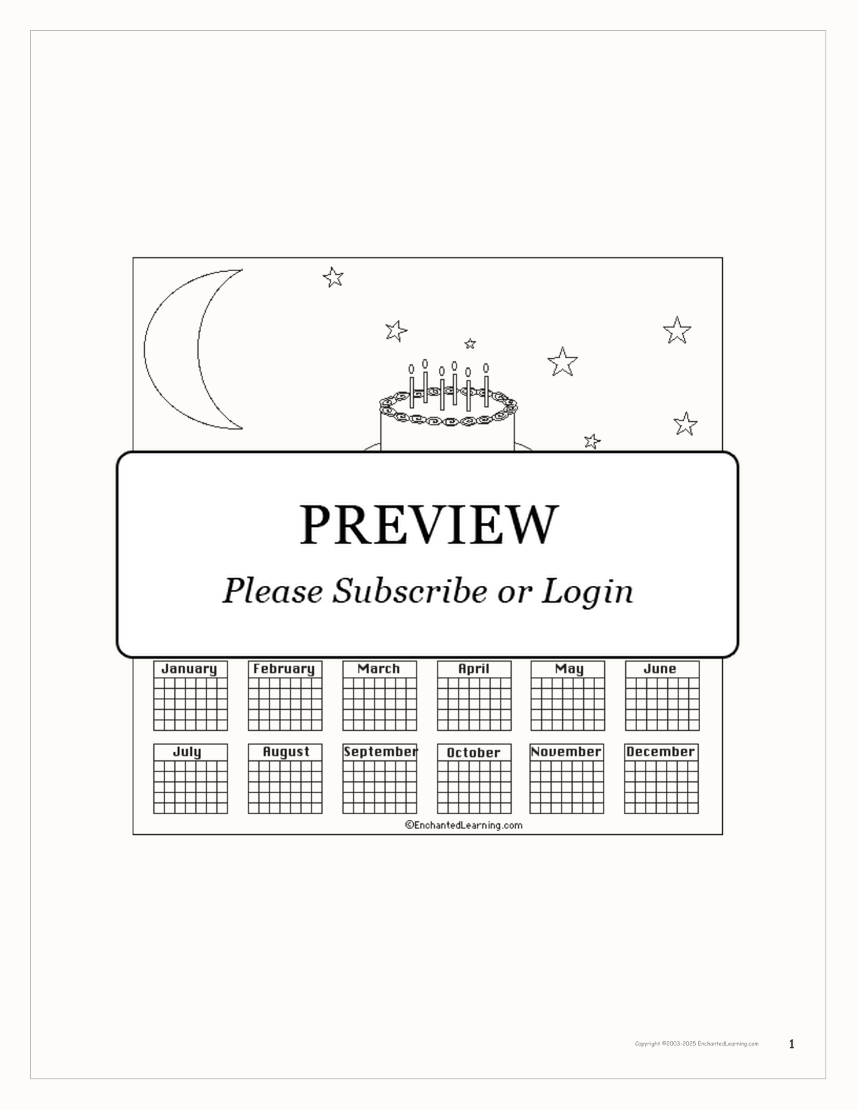 'How Long is a Year?' Book interactive printout page 1