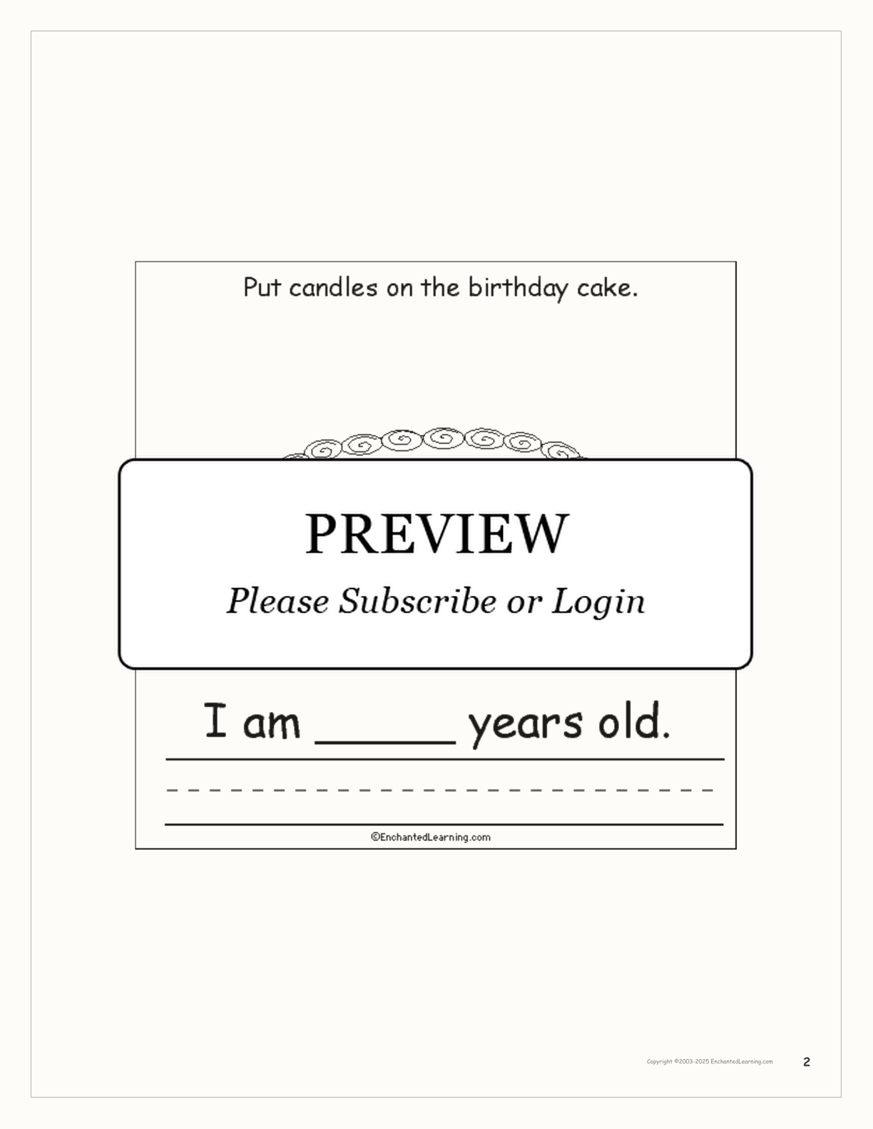 'How Long is a Year?' Book interactive printout page 2