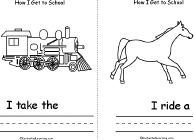 Search result: 'How I Get To School Book, A Printable Book: Train, Horse'