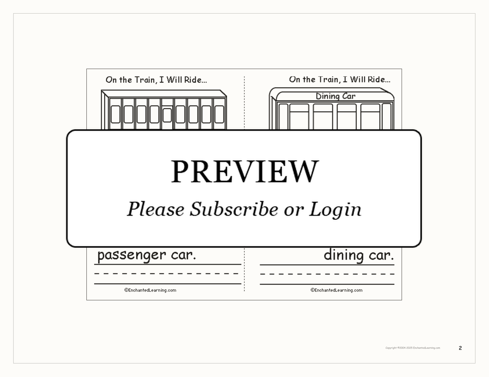 On The Train Book interactive worksheet page 2