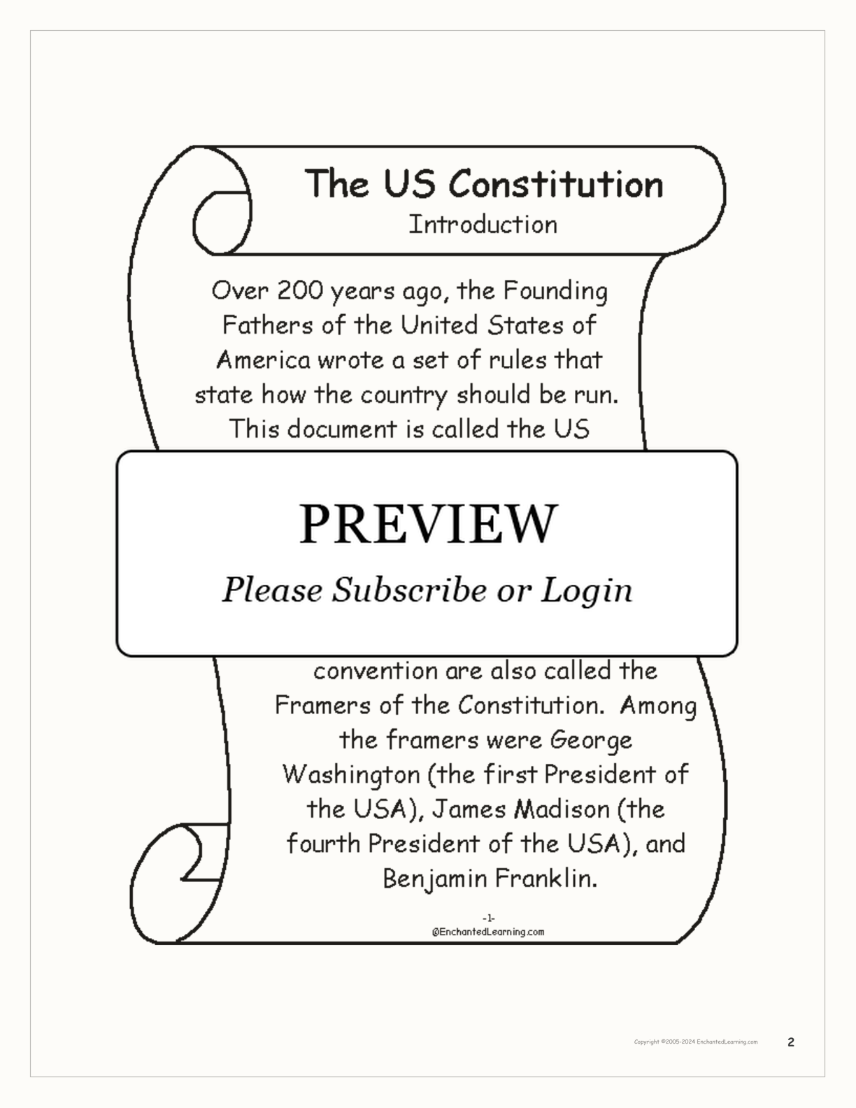 US Constitution Book interactive printout page 2