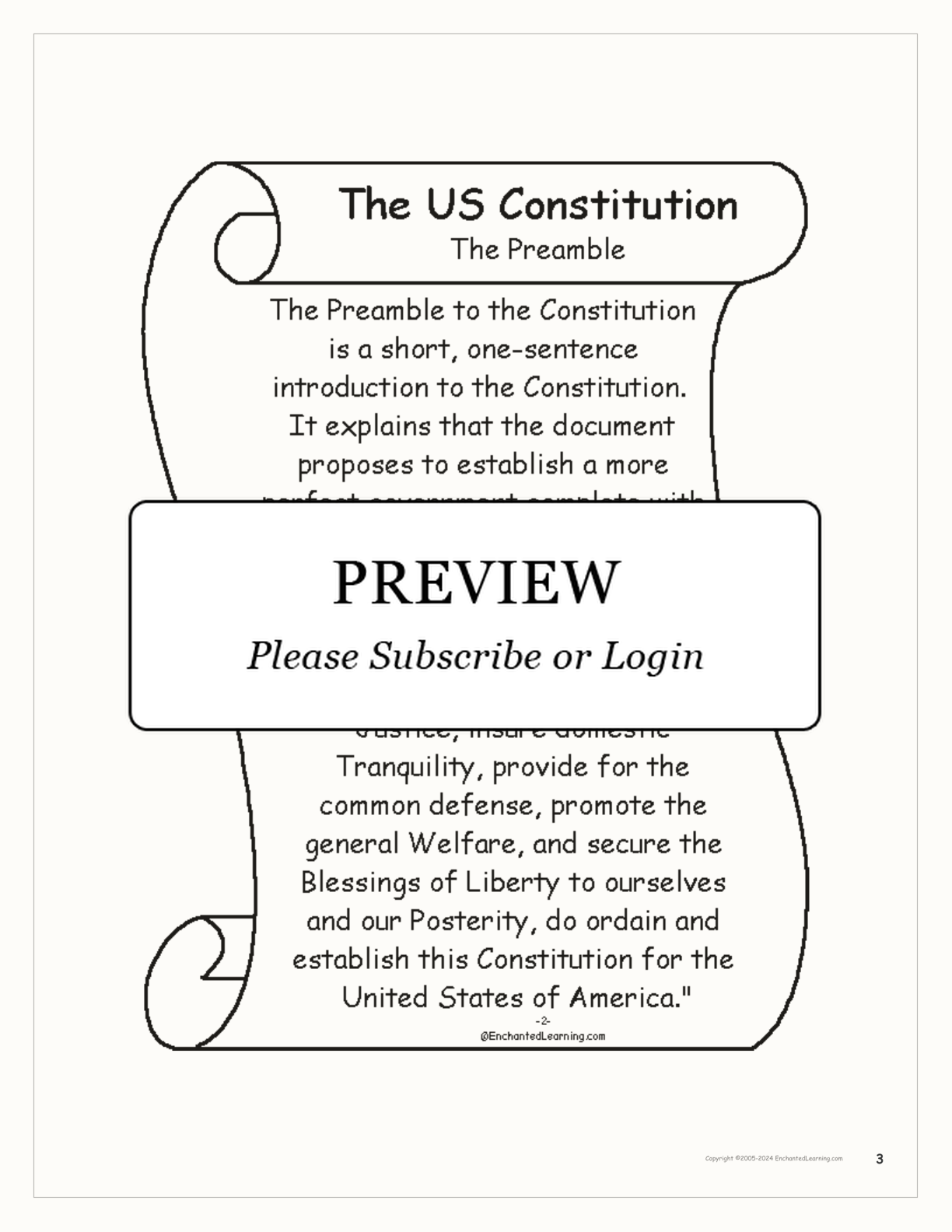 US Constitution Book interactive printout page 3