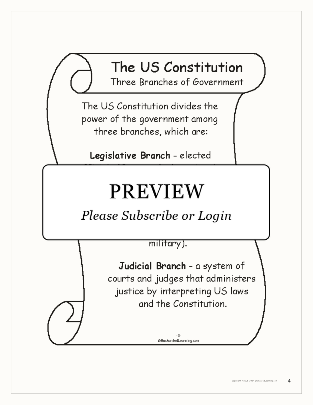 US Constitution Book interactive printout page 4