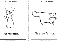 Search result: 'AT Words Book, A Printable Book: Hat, Cat, Fat'