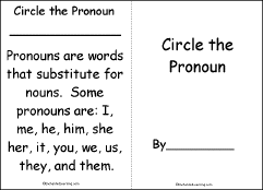 Search result: 'Circle the Pronouns, A Printable Book: Cover, Definition Page'
