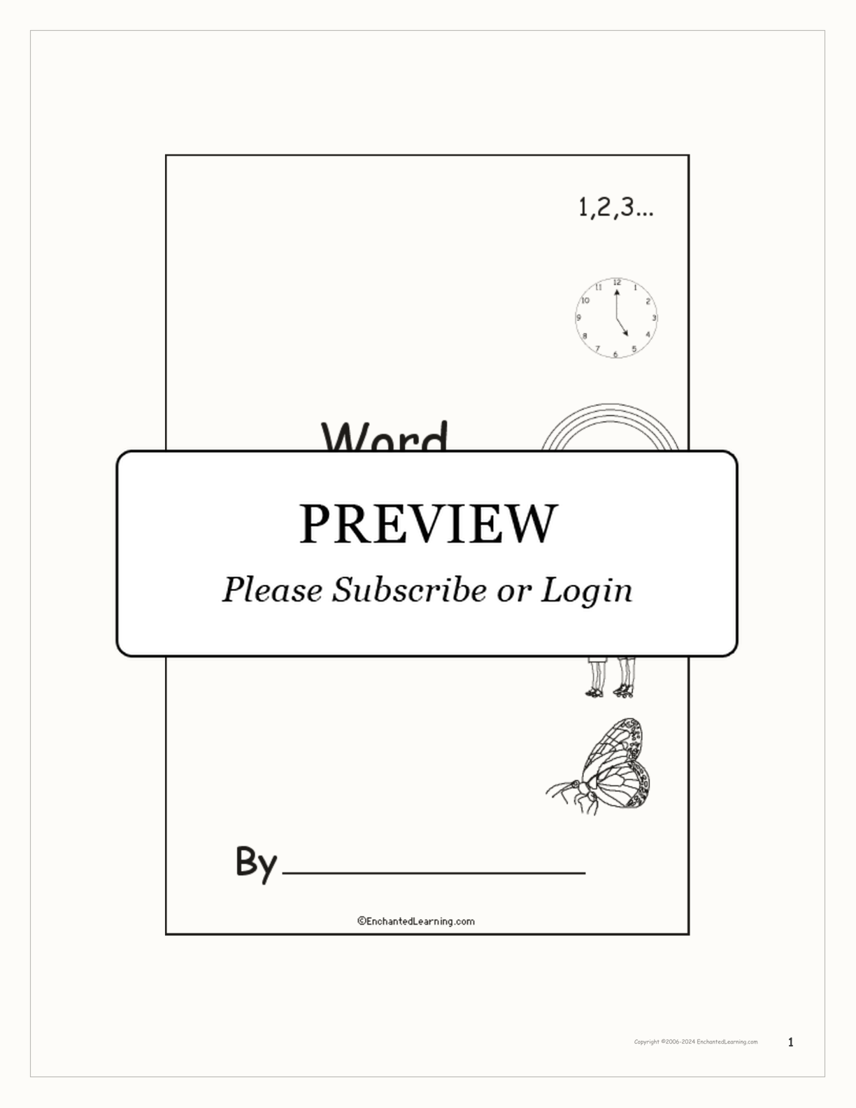 Word Book (#1) interactive printout page 1