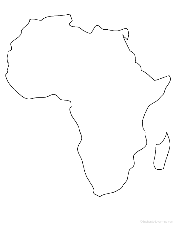 Africa Blank Physical Map Outline Map Sites Perry Castaneda Map 