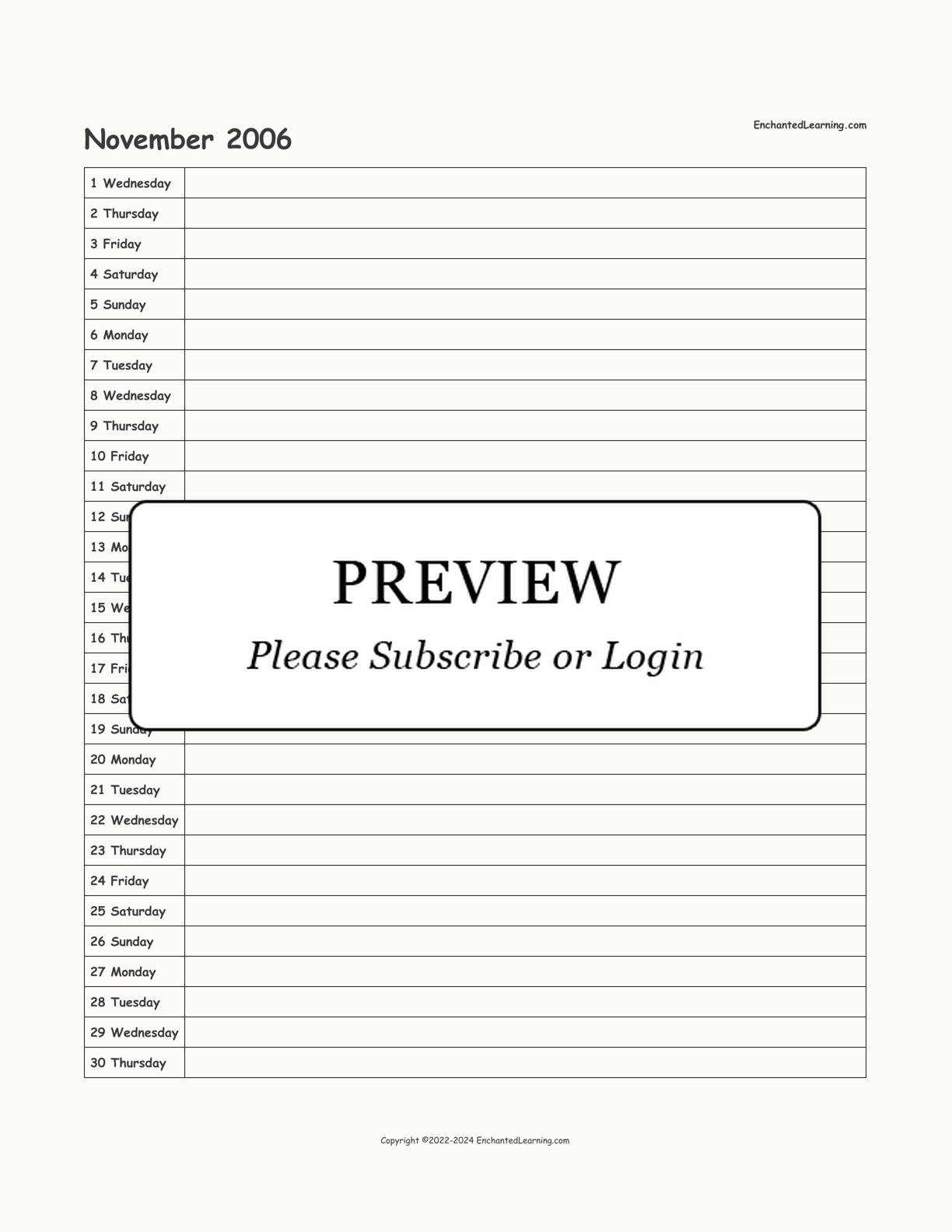 2006-2007 School-Year Scheduling Calendar interactive printout page 5