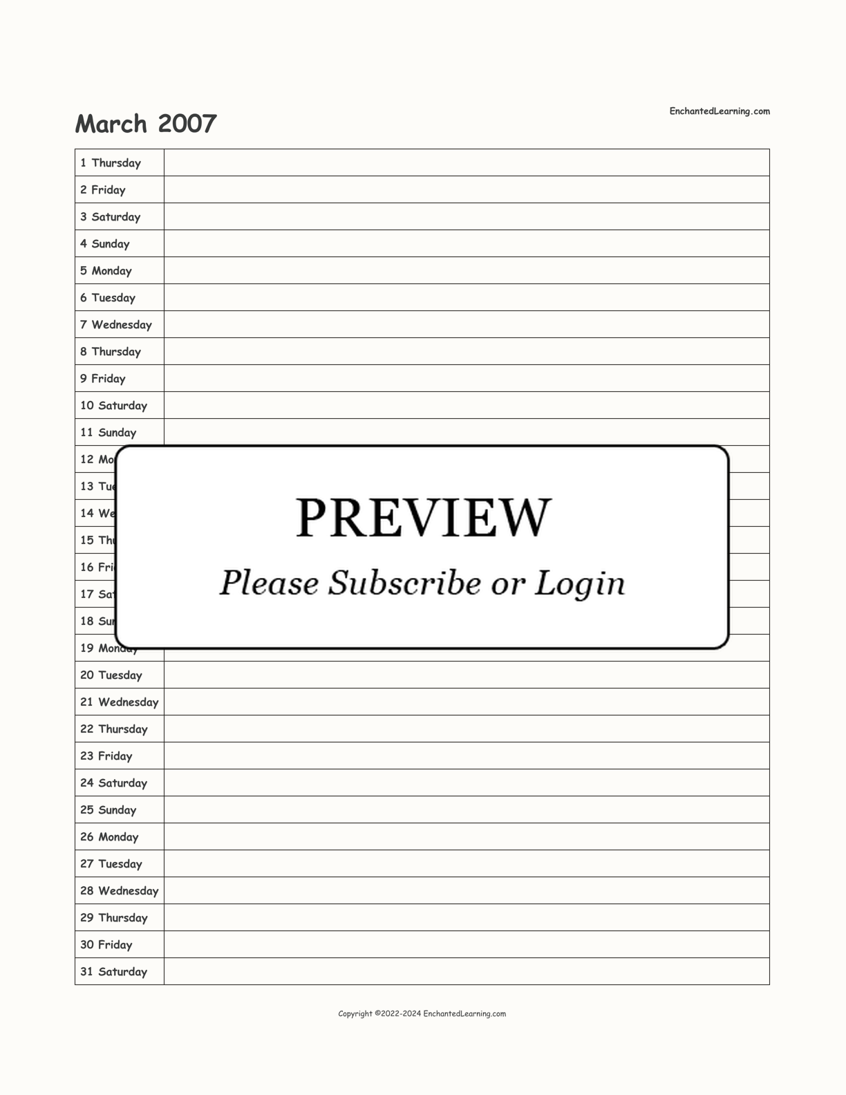 2006-2007 School-Year Scheduling Calendar interactive printout page 9