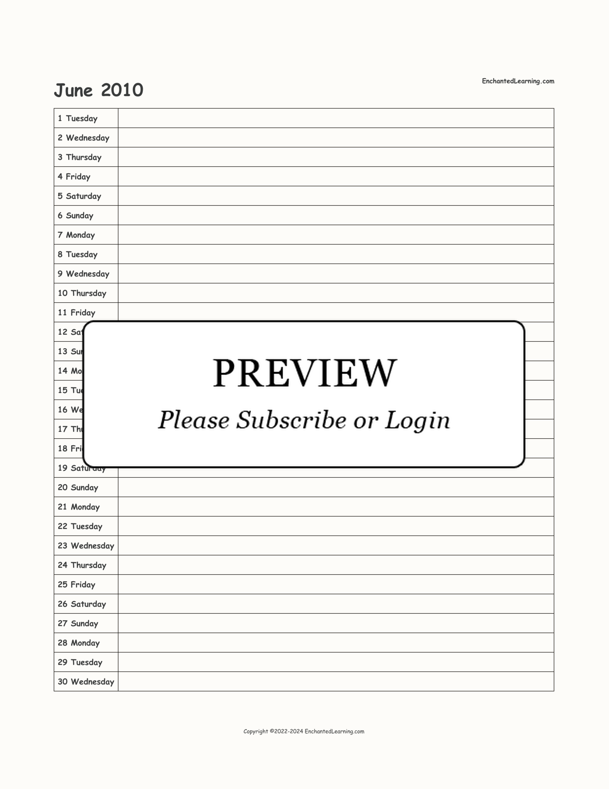 2009-2010 School-Year Scheduling Calendar interactive printout page 12