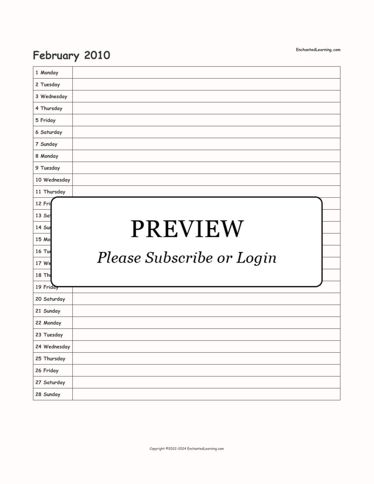 2009-2010 School-Year Scheduling Calendar interactive printout page 8