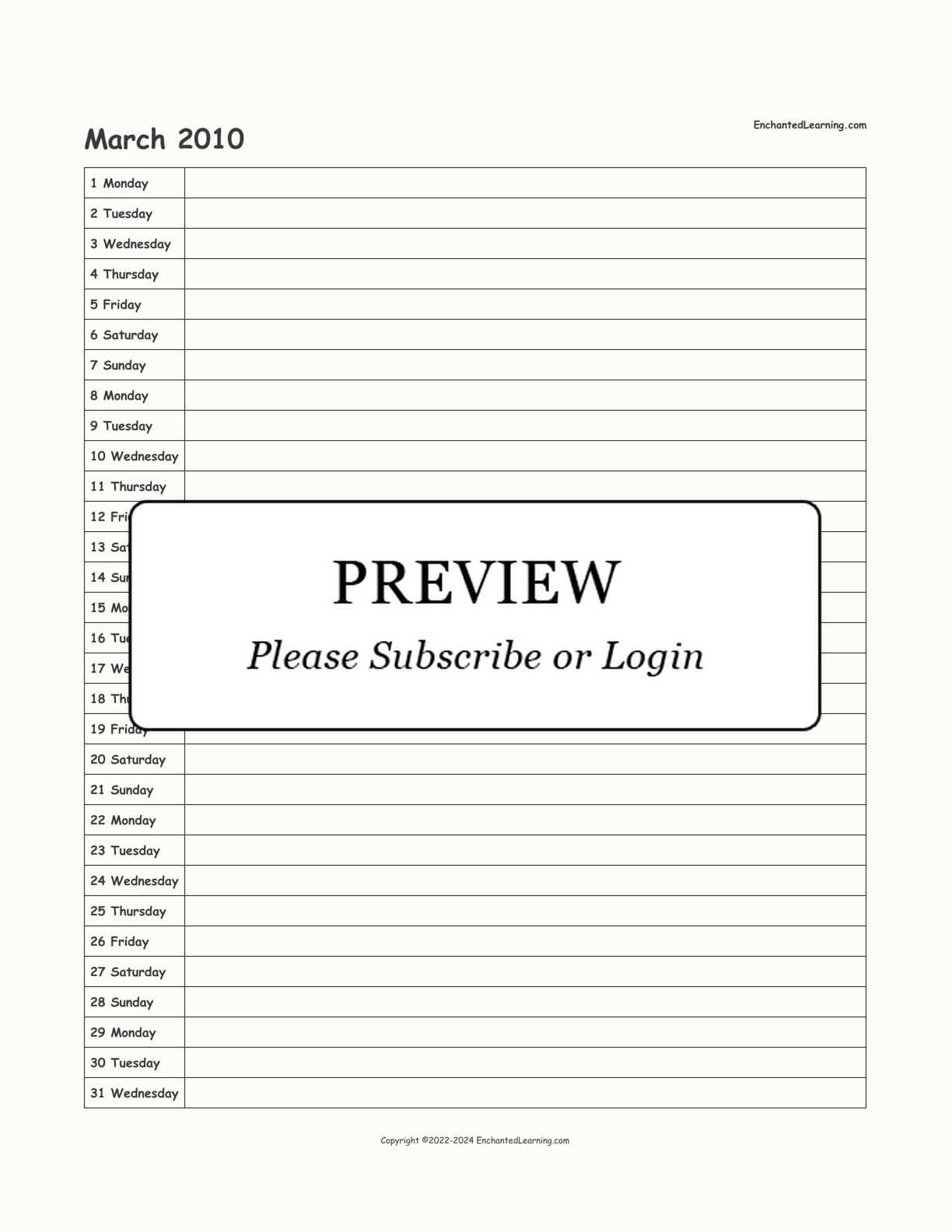 2009-2010 School-Year Scheduling Calendar interactive printout page 9