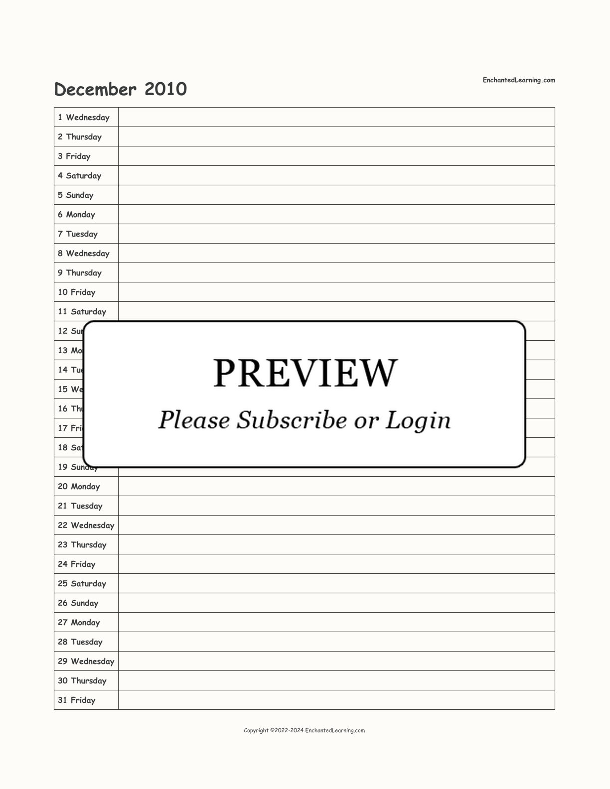2010-2011 School-Year Scheduling Calendar interactive printout page 6