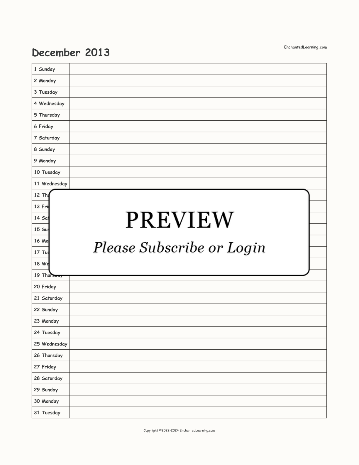 2013-2014 School-Year Scheduling Calendar interactive printout page 6