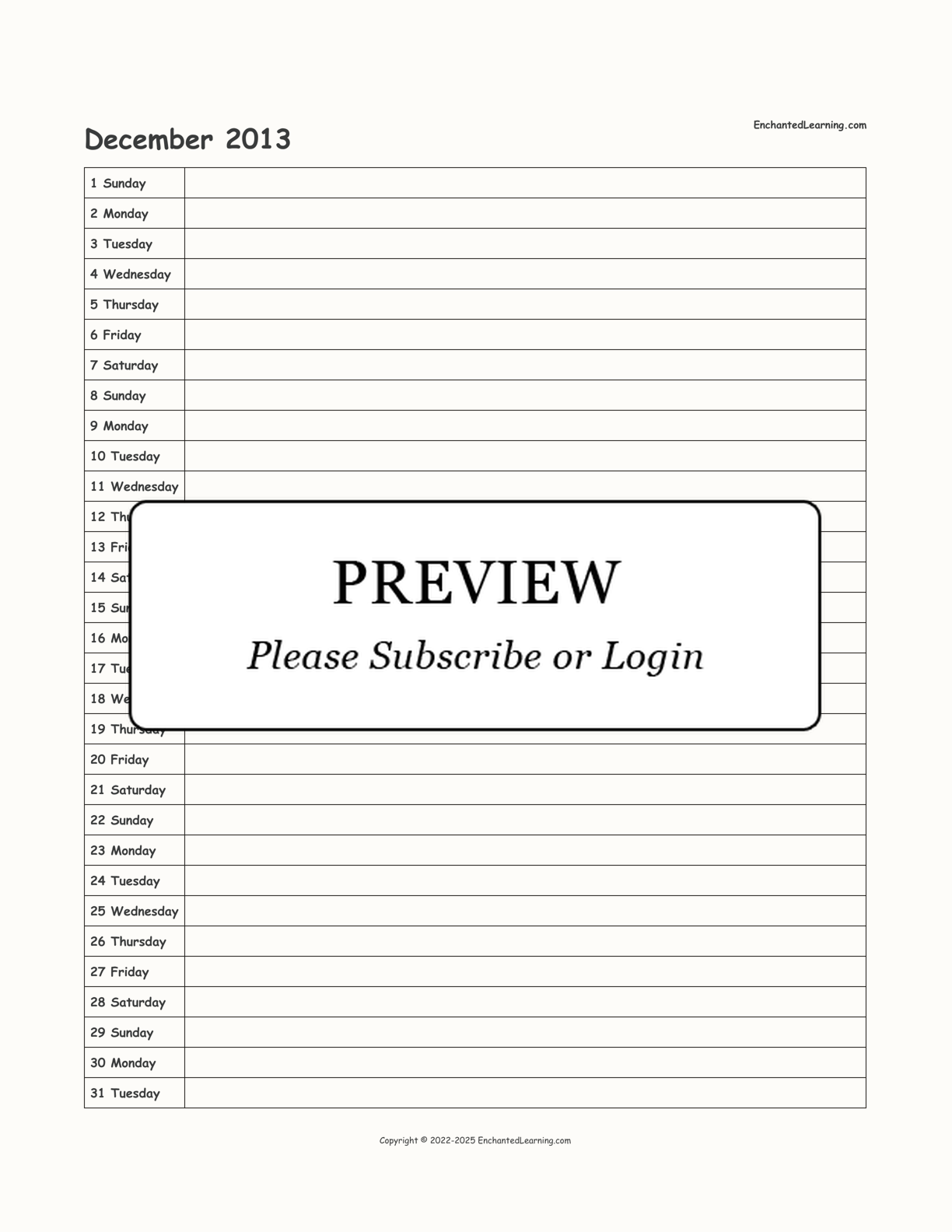 2013-2014 School-Year Scheduling Calendar interactive printout page 6