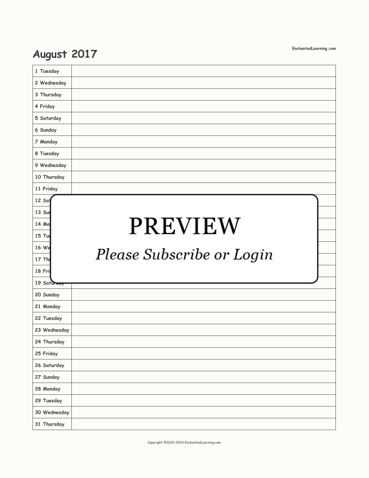 2017-2018 School-Year Scheduling Calendar interactive printout page 2