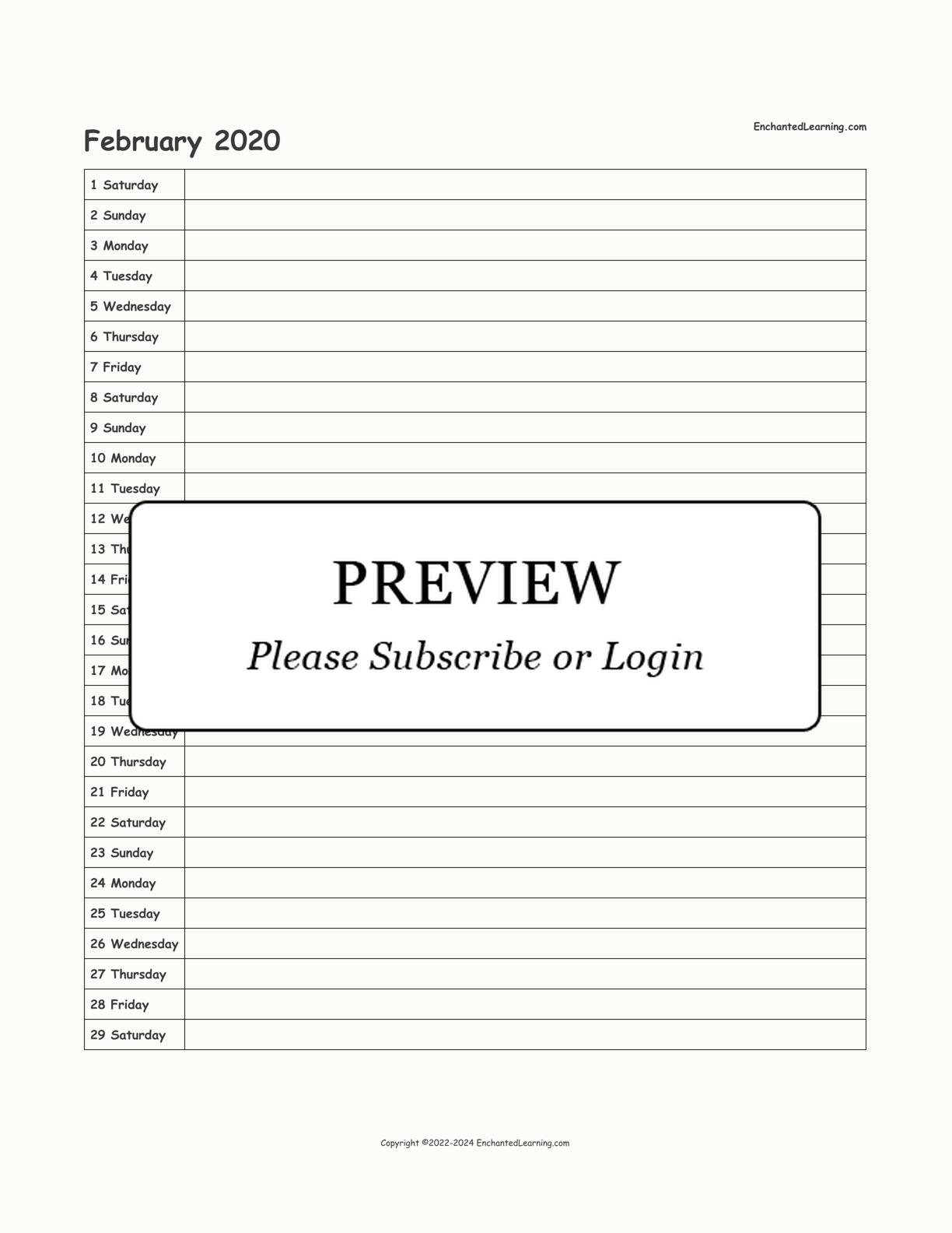 2019-2020 School-Year Scheduling Calendar interactive printout page 8