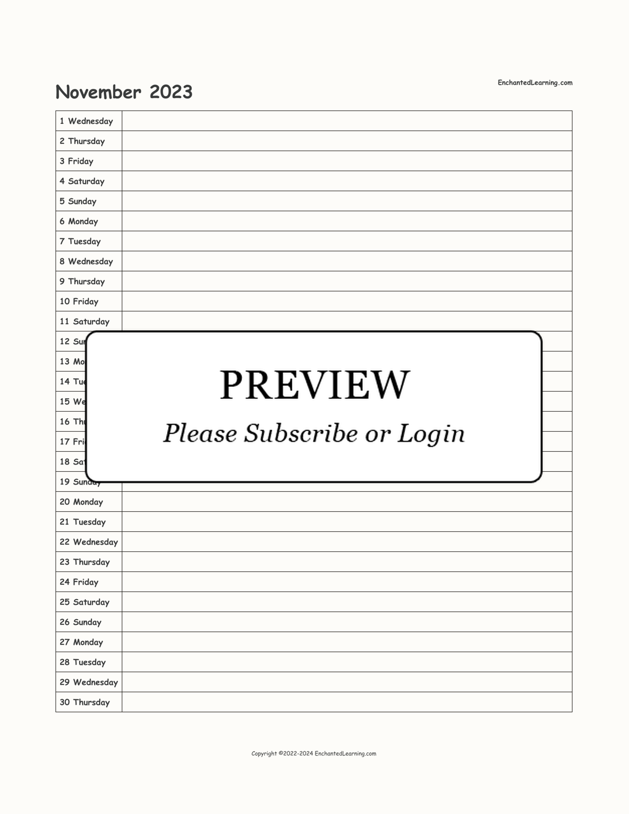 2023 Scheduling Calendar interactive printout page 11