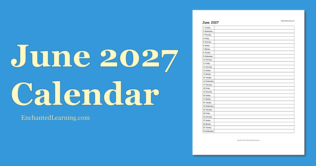 June 2027 Scheduling Calendar Enchanted Learning june-2027-scheduling-calendar-enchanted-learning