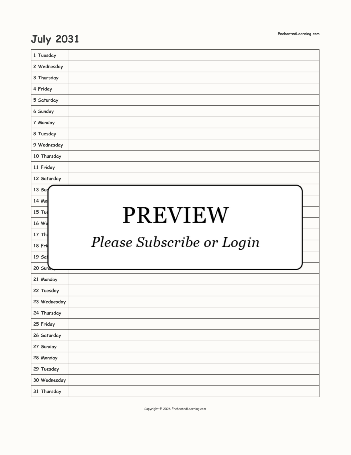 2031-2032 School-Year Scheduling Calendar interactive printout page 1