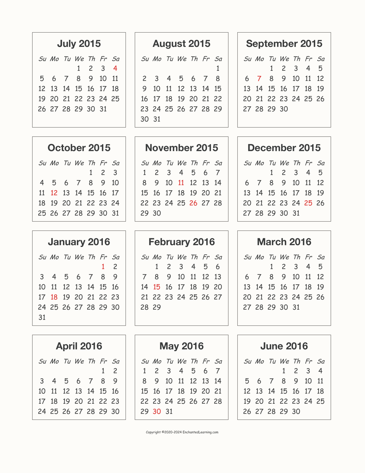 2015-2016 Calendar interactive printout page 1