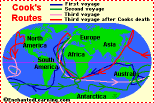 Map of Cook's Routes