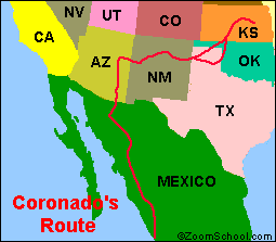 Map of Coronado's Route