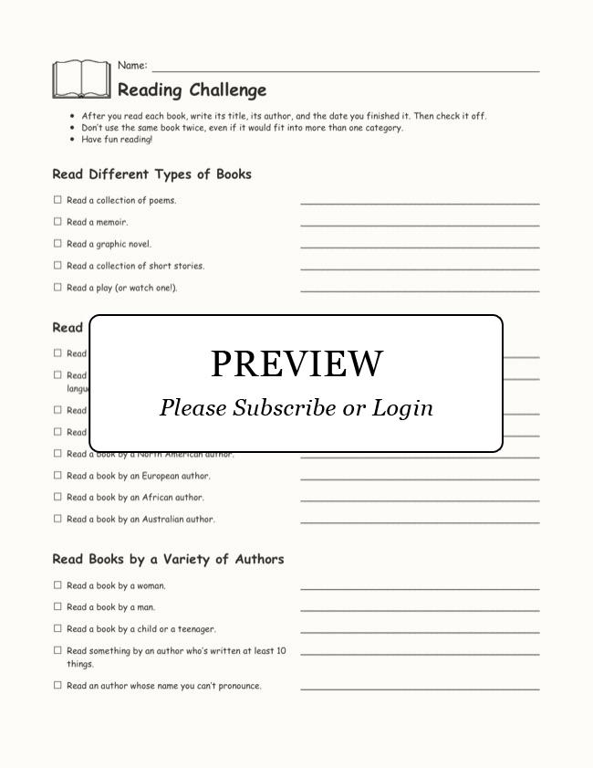 Enchanted Learning Reading Challenge - Enchanted Learning