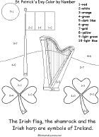 shamrock, harp, flag